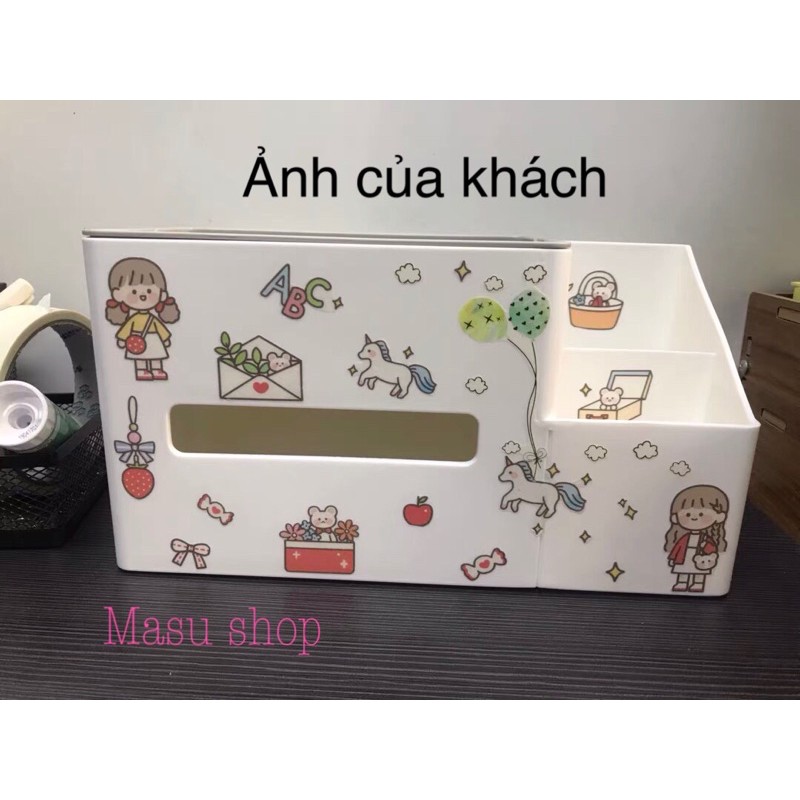 Kệ đựng bút có ngăn đựng giấy tiện lợi 24.5*13.5*10.5cm có tặng sticker