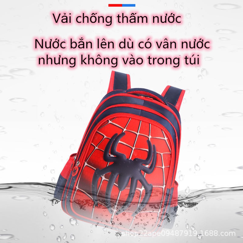 Cặp học sinh 💖 balo bé gái bé trai tiểu học hình hoạt 3D người nhện