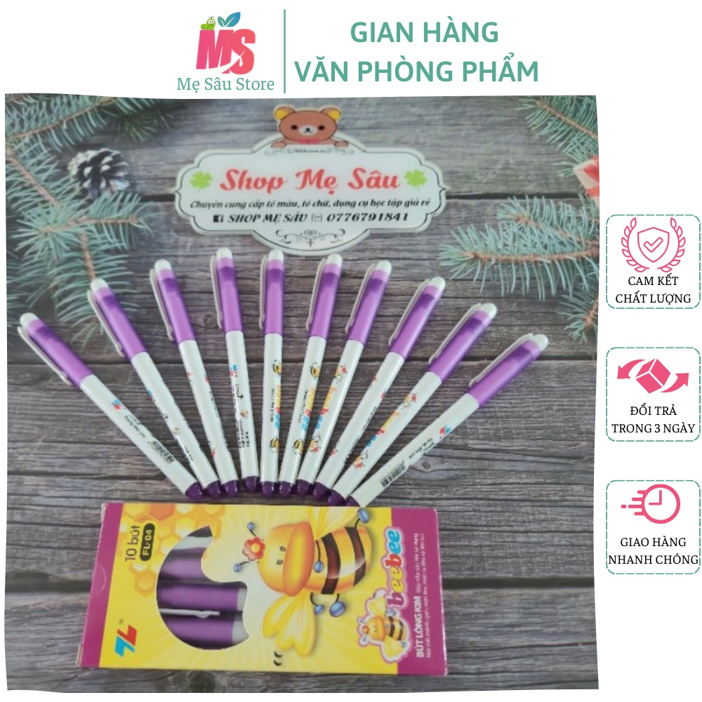 Hộp 10 Bút lông kim Beebee fl-04 ⚡ CAO CẤP ⚡ Cây viết con ong Beebee Thiên Long chính hãng, chất lượng cao