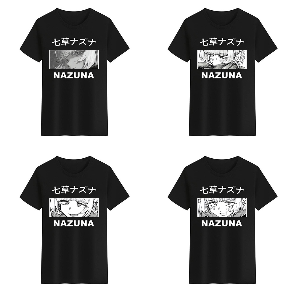 Nanakusa Nazuna Gọi Đêm Áo nam Nữ Đen Trắng Tee Cổ Tròn Unisex Áo