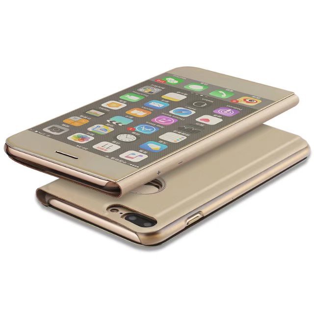 Bao da điện thoại nắp gập tráng gương sang trọng cho iPhone 8 Plus | BigBuy360 - bigbuy360.vn