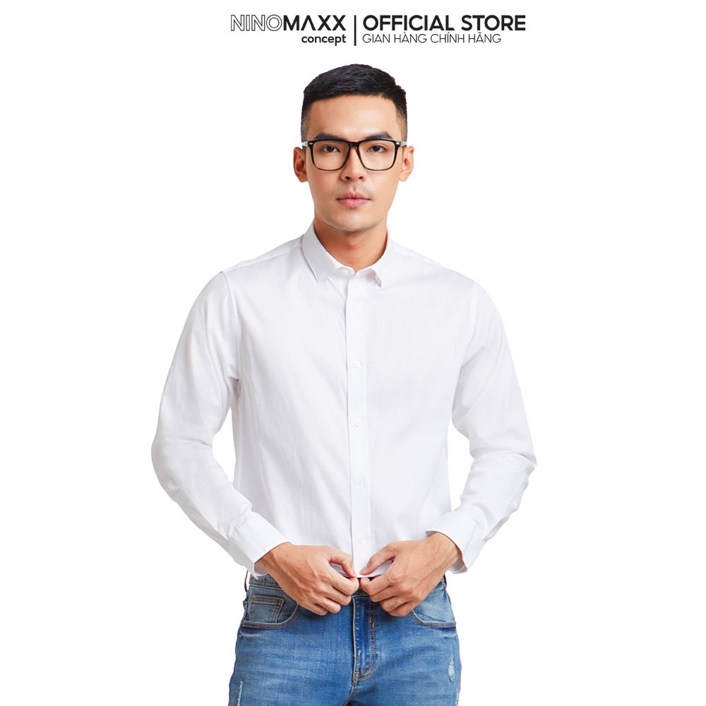 Áo sơ mi thời trang Nam tay dài trơn chất cotton 1910131