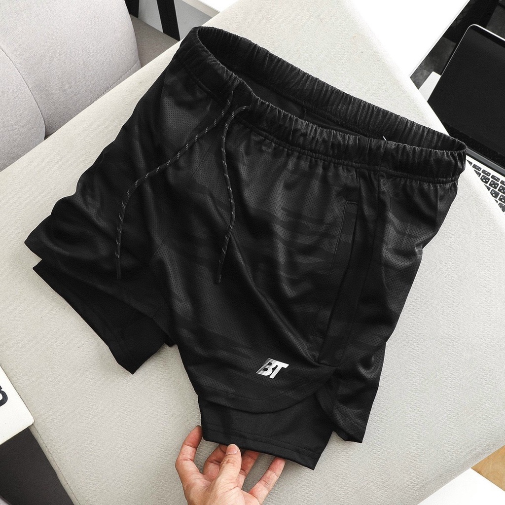 Quần short legging 2 lớp chạy bộ, tập gym dòng cao cấp 8725