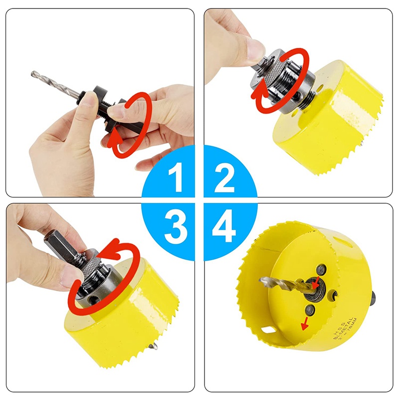 Bộ 19 Lưỡi Cưa Lỗ 3 / 4 inch Sang 3 inch Dùng Để Cưa Lỗ Trên Gỗ / Kim Loại