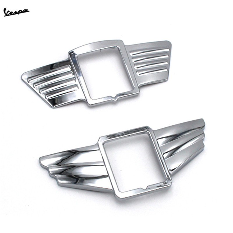 Viền ốp logo dạng cánh mạ crom cao cấp cho Piaggio Vespa GTS300 GTS300 Super LX150 LXV150 Primavera 150 Sprint 150 S150