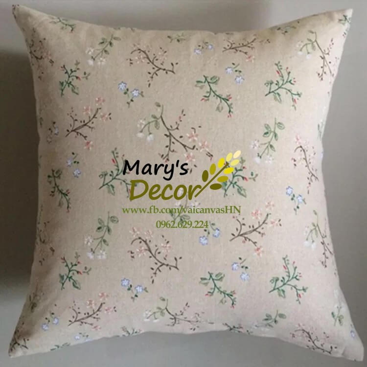 Gối tựa sofa Mary Décor - họa tiết Cành lá hoa nhí G-G03
