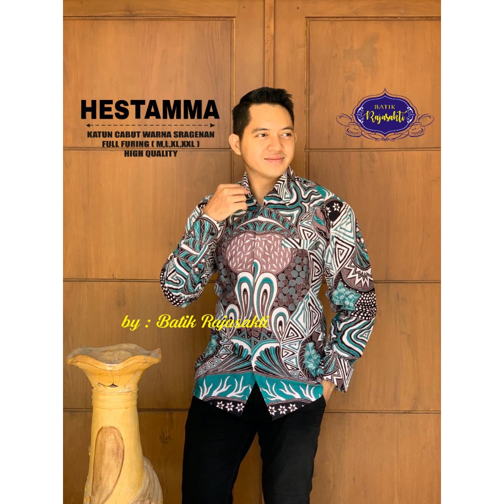 Hestamma KEMEJA BATIK Bút Lông Cánh Tay Màu Trắng Hiện Đại Perata Perata Red Timesona JAYA State 2 Adhrajasa Red Timesona JAYA JAYA Namerah BATIK
