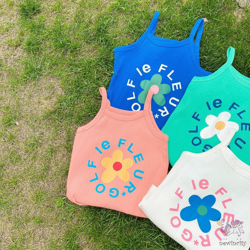 Áo Sát Nách In Hoa Cúc Thời Trang Hàn Quốc Đơn Giản Xinh Xắn Cho Bé Gái