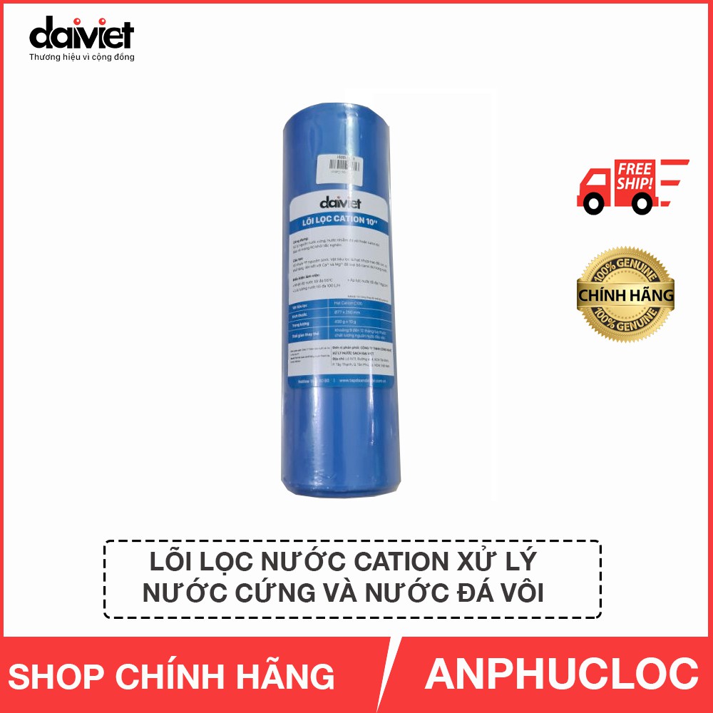 Lõi lọc Cation Đại Việt cho nước cứng dư canxi