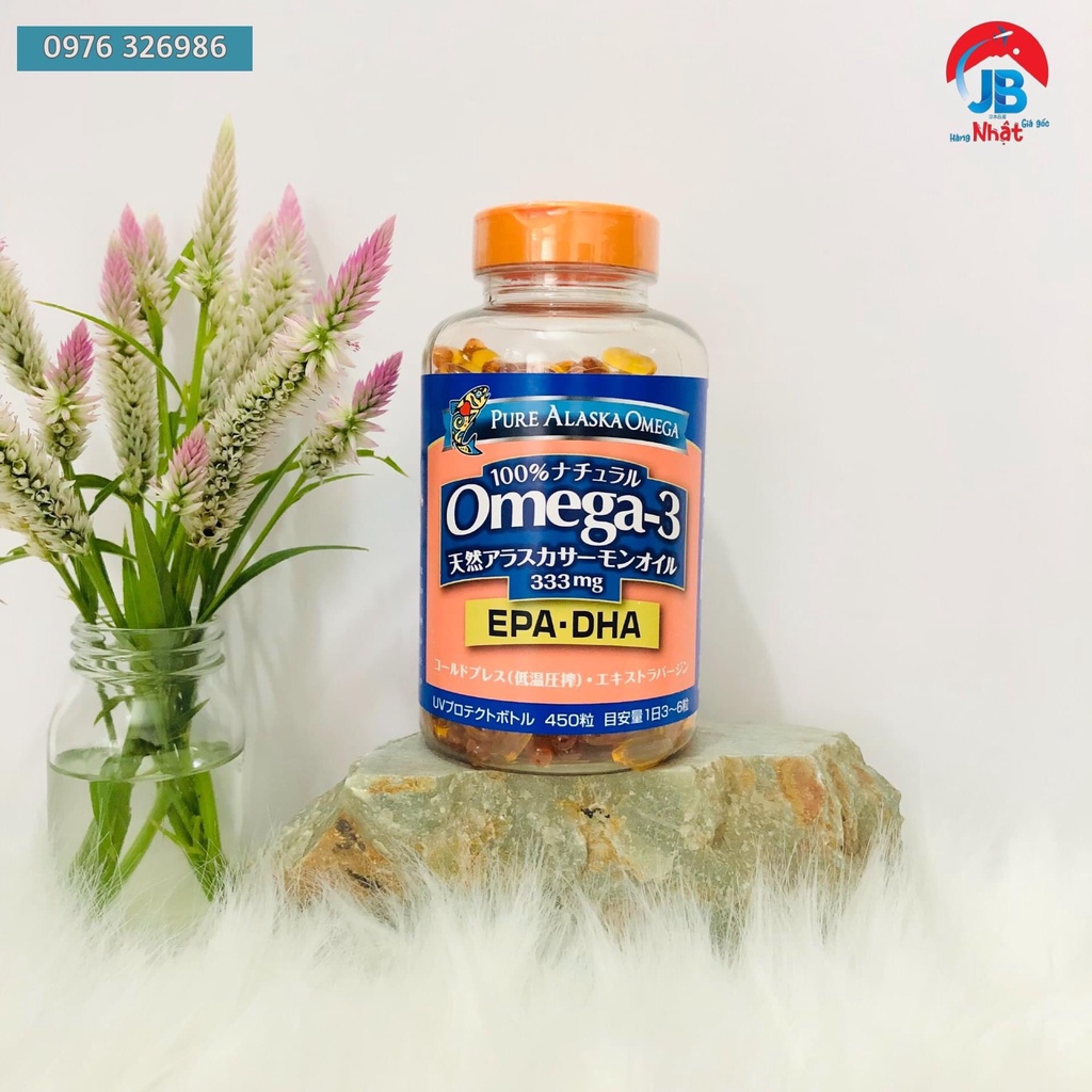 Dầu cá hồi Omega 3 Pure Alaska Wild Samol 450 viên Nhật Bản chính hãng - Hỗ trợ tim mạch, tăng cường