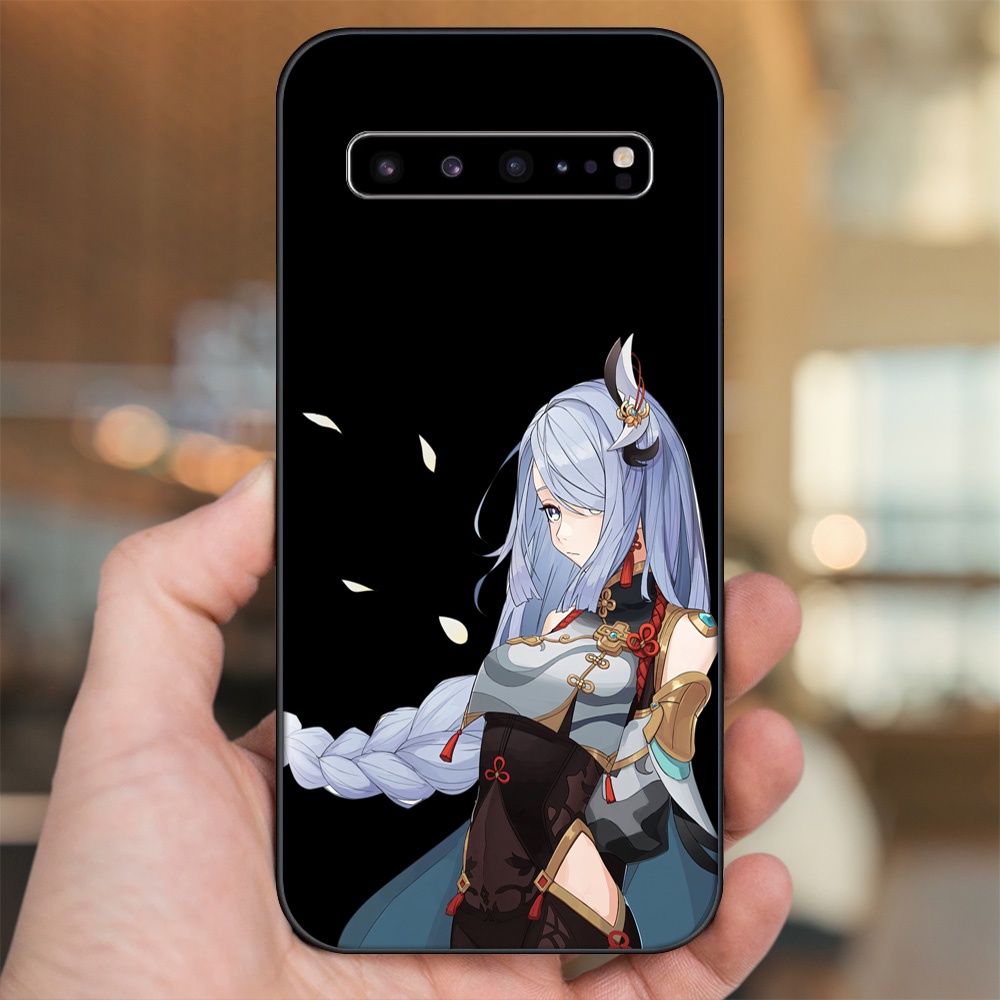 Ốp lưng Samsung S10, S10 5G, S10 Plus viền đen in hình Shenhe Genshin Impact