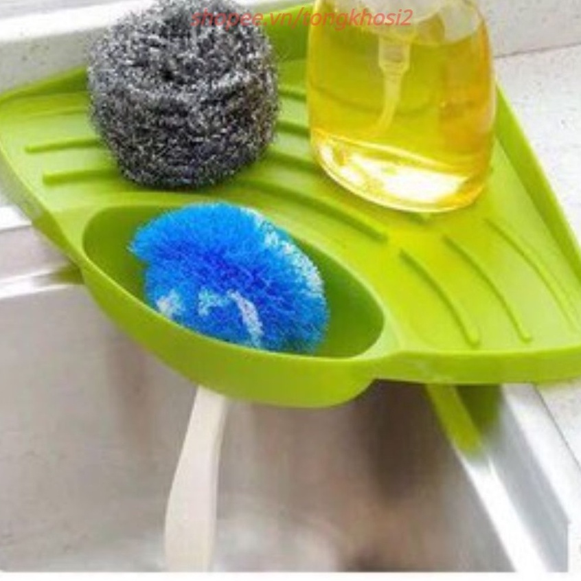 Khay/ Kệ tam giác lọc rác, đựng đồ gắn bồn rửa bát thông minh đa năng