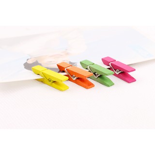 Combo 10 kẹp gỗ treo ảnh, trang trí đầy màu sắc 3.5cm
