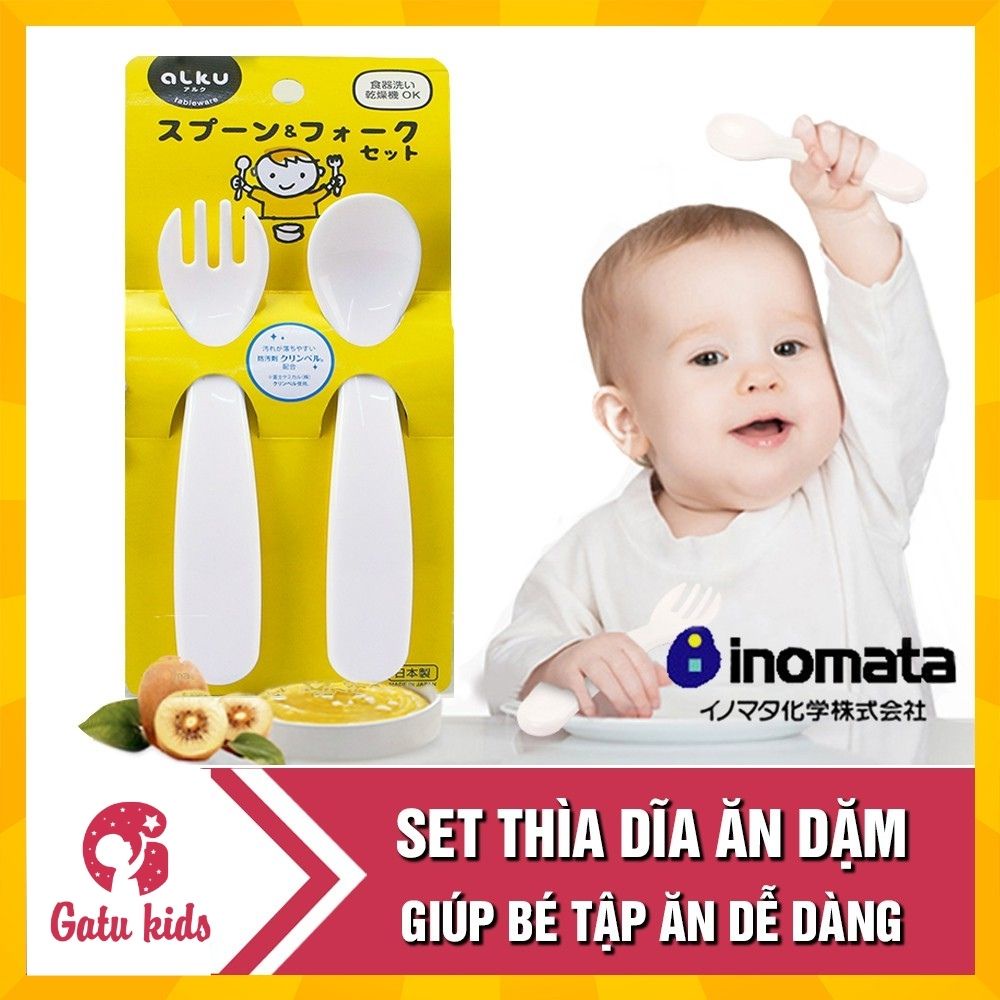Set Thìa dĩa ăn dặm cho bé Inomata - Hàng nội địa Nhật