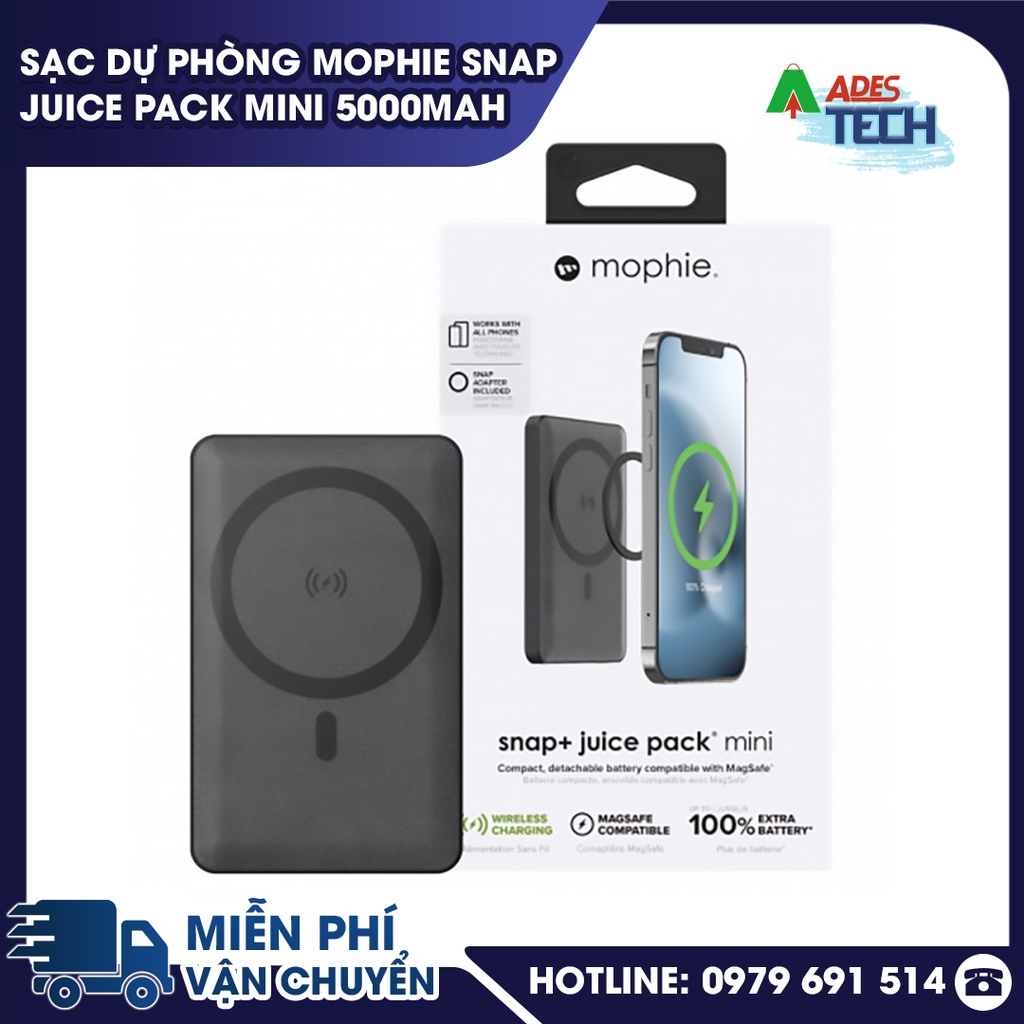 [HÀNG CHÍNH HÃNG] Sạc dự phòng Mophie Snap+ Juice Pack Mini 5000mAh Mới 100% chính hãng