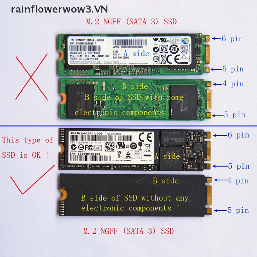 Thẻ Chuyển Đổi M.2 NGFF SATA SSD Cho macbook air A1465 A1466 2012
