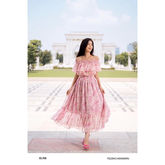 Đầm Elise voan hoạ tiết S