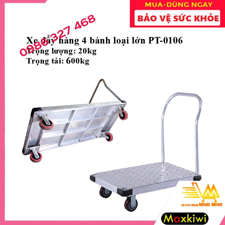 [FreeShip - Hàng Cao Cấp] Bánh Xe Đẩy Công Nghiệp, Xe Đẩy Hàng 4 Bánh 500kg Maxkiwi