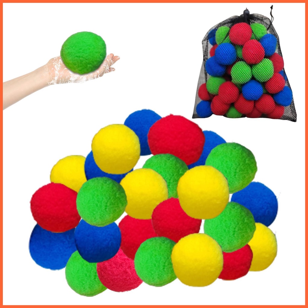 Set 50 Quả Bóng Nước Chất Liệu Cotton Thấm Hút Có Thể Tái Sử Dụng Cho Bé