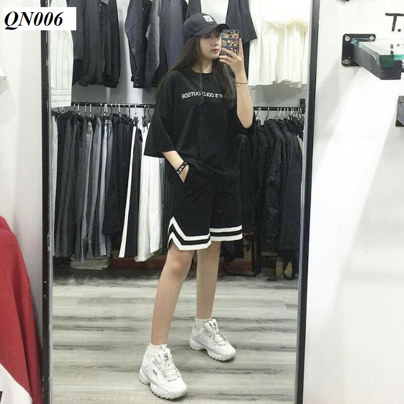 Quần short line V, quần sọt v 2 line ulzzang (ảnh thật), có size lớn 85kg