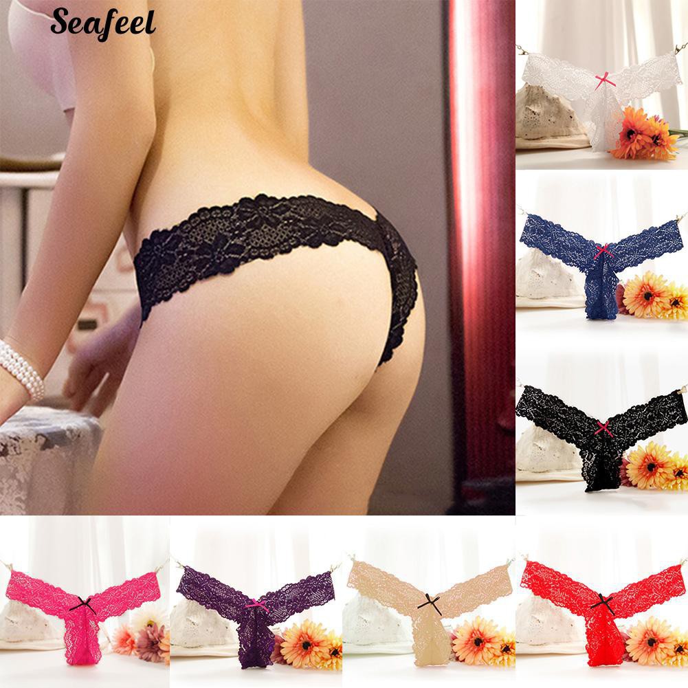 Quần nữ lọt khe có nơ ren xuyên thấu