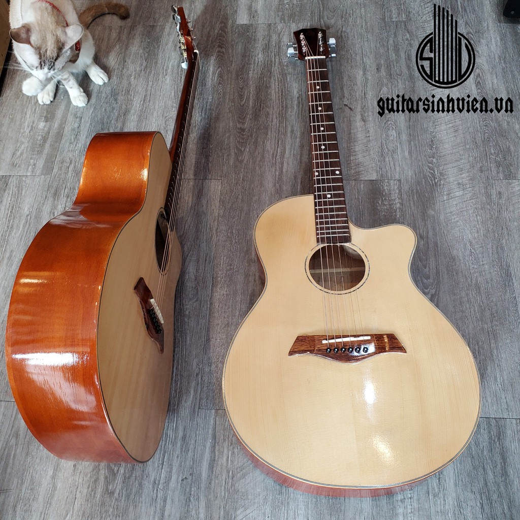 Đàn guitar acoustic SV-A1 màu gỗ - tâp chơi cho sinh viên -  Có ty bảo vệ cần - Tặng 6 phụ kiện - Bảo hành 1 năm