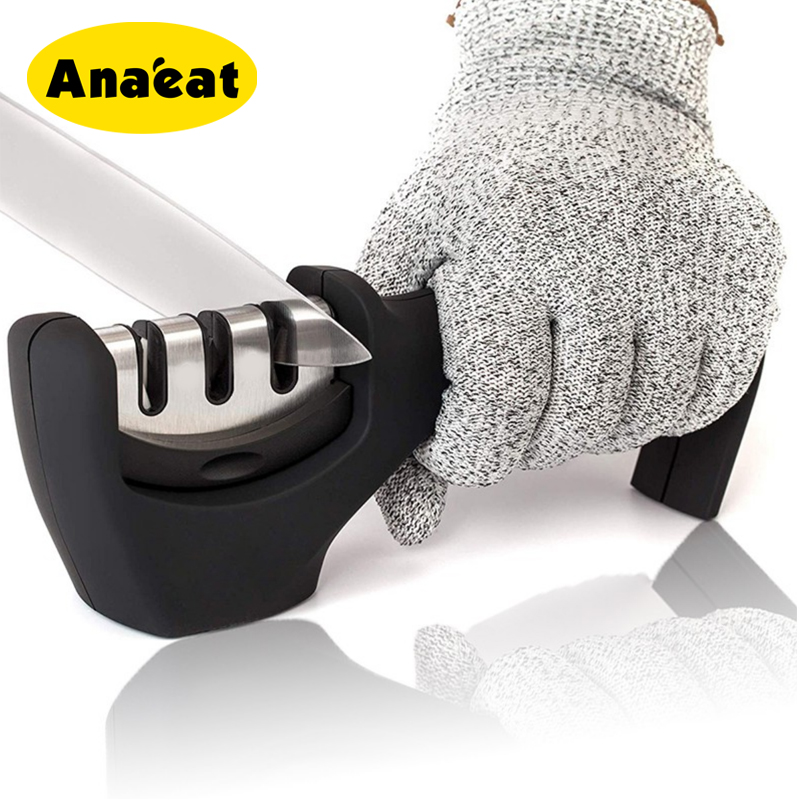 Dụng Cụ Mài Dao ANAEAT Thiết Kế 3 Giai Đoạn Đá Mài Vonfram / Kim Cương / Gốm Chuyên Dụng Cho Nhà Bếp