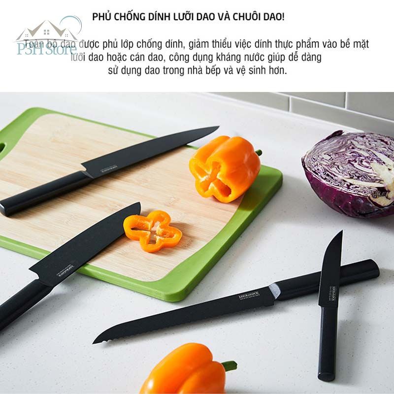 Dao thái 7 inch Lock&Lock Santoku Knife đúc nguyên khối bề mặt phủ lớp chống dính CKK312