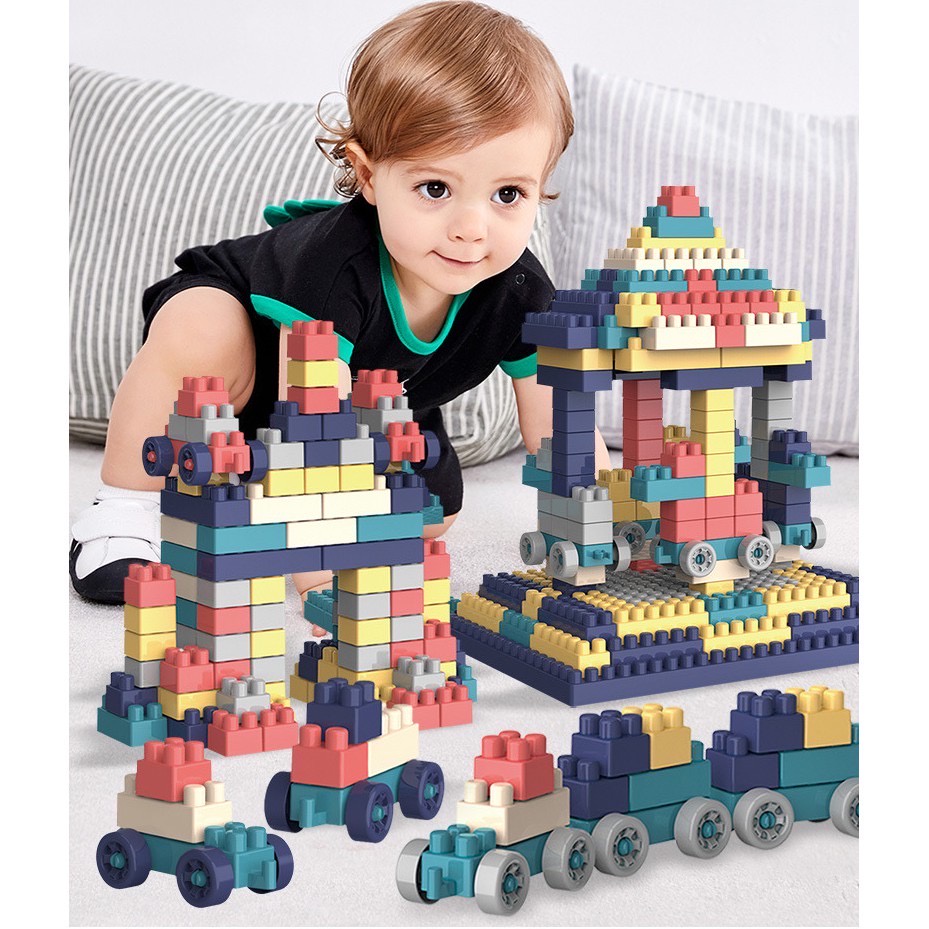 Bộ ghép hình 520 cho tiết cho bé, ghép hình phát triển tư duy cho bé, đồ chơi Lego cho bé