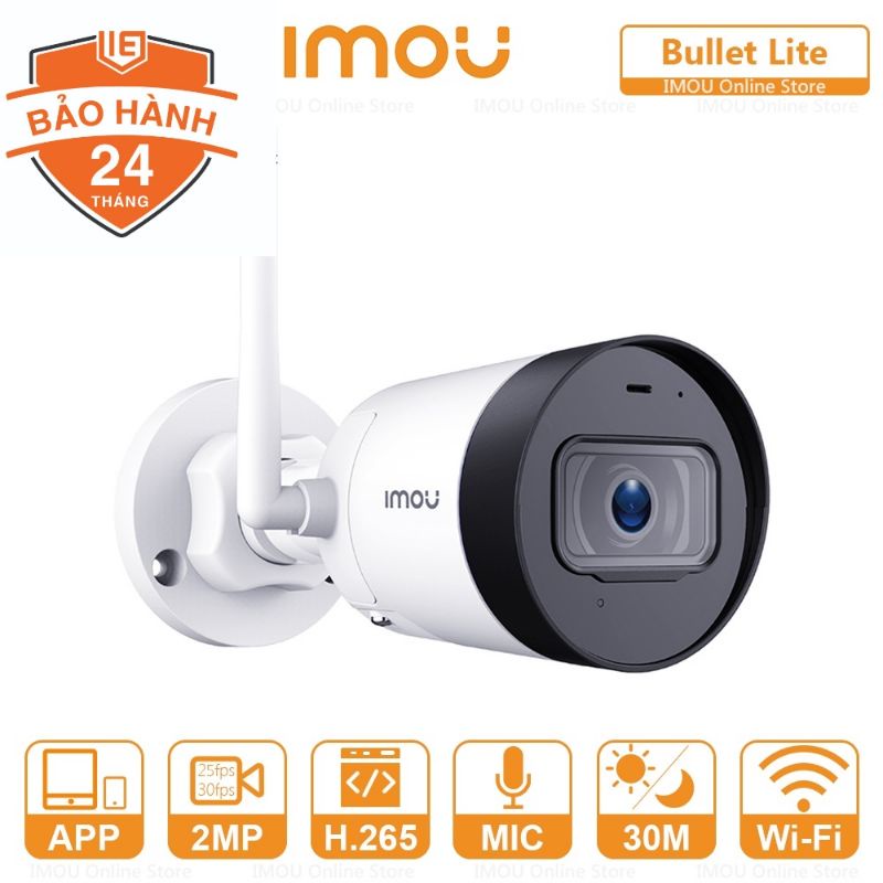 IMOU BULLET LITE 2m, 4m. Camera Ngoài Trời Chống Thời Tiết IP67,  IP Wifi, Tích Hợp Micro BH 24 tháng.