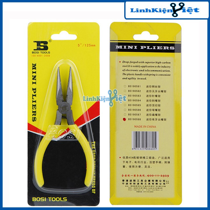 Kìm Mỏ Nhọn Bosi Tool 5&quot;/ 125mm BS190588