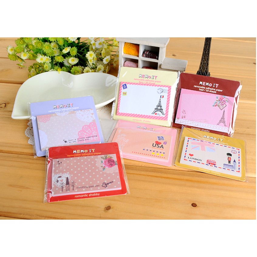 Giấy note sticky dễ thương 7,5x5cm nguồn hàng buôn sỉ