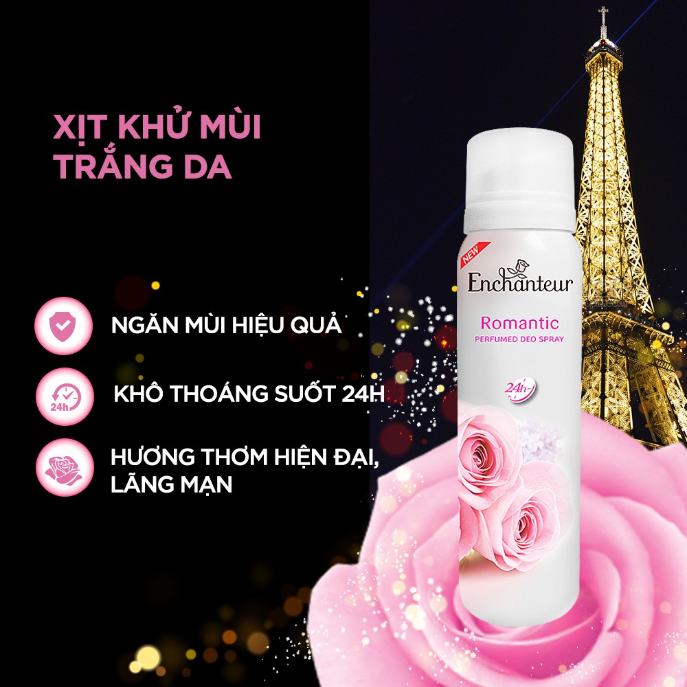 Combo 2 Xịt khử mùi Enchanteur Charming/ Sensation/ Delightful/Romantic/Magic 150ml/Chai