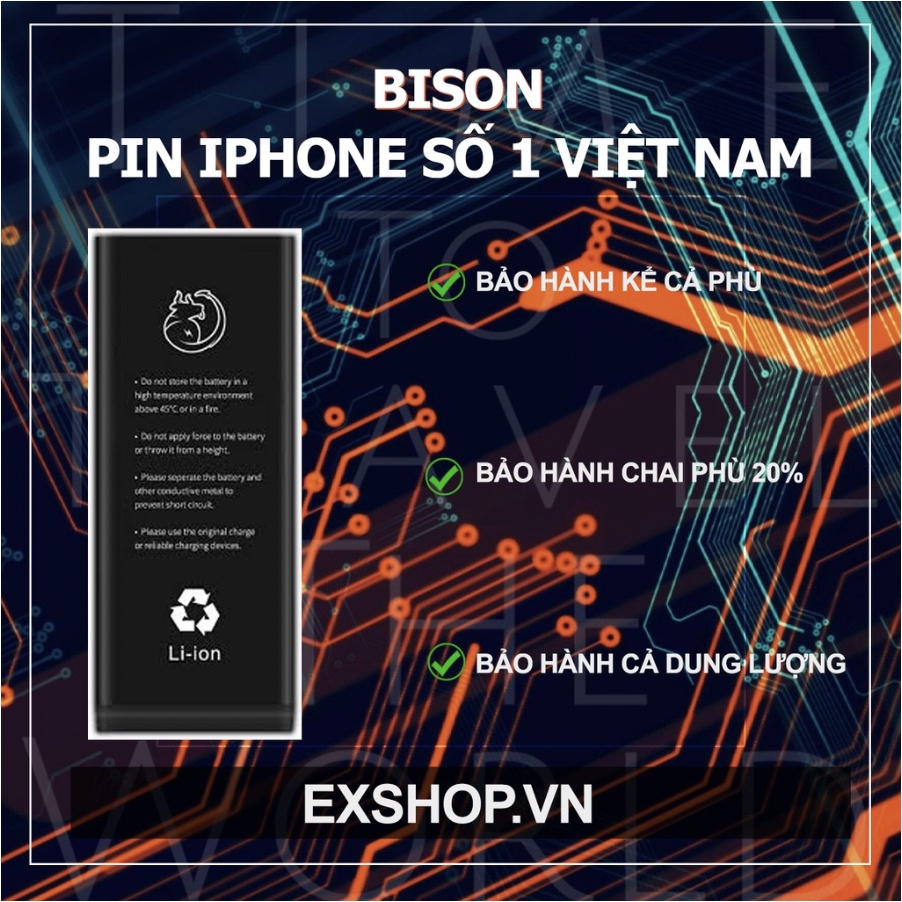 Pin Bison | Pin-ip 12Pro-Promax Siêu Chất-Bảo hành 12 Tháng