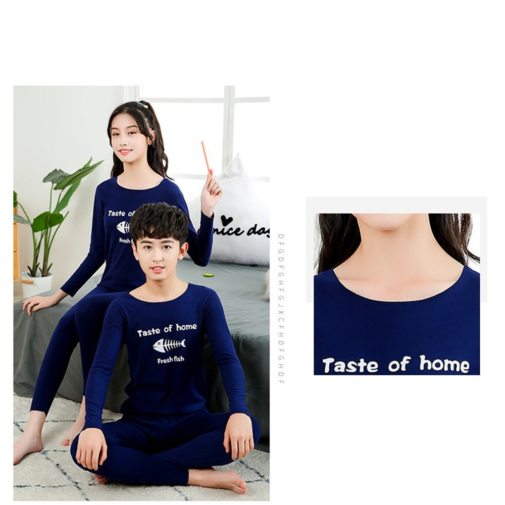 Korean Fashion Teens Sleepwear 8-18 Years Young Boys Pajamas 100% Cotton Set Sleepwear for Boys Girls Love Couple