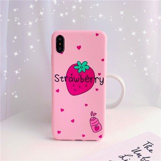[ Freeship toàn quốc từ 50k ] ỐP lưng DÂU TÂY & SỮA MÈO - Ốp Iphone