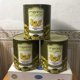 Oliu xanh tách hạt Merino - 3kg, nhập khẩu chính hãng Tây Ban Nha (Hộp to, tiết kiệm hơn, ăn đã hơn)