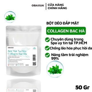  Bột Mặt Nạ Dẻo Collagen Bạc Hà OBAXUA chống lão hóa phục hồi da 