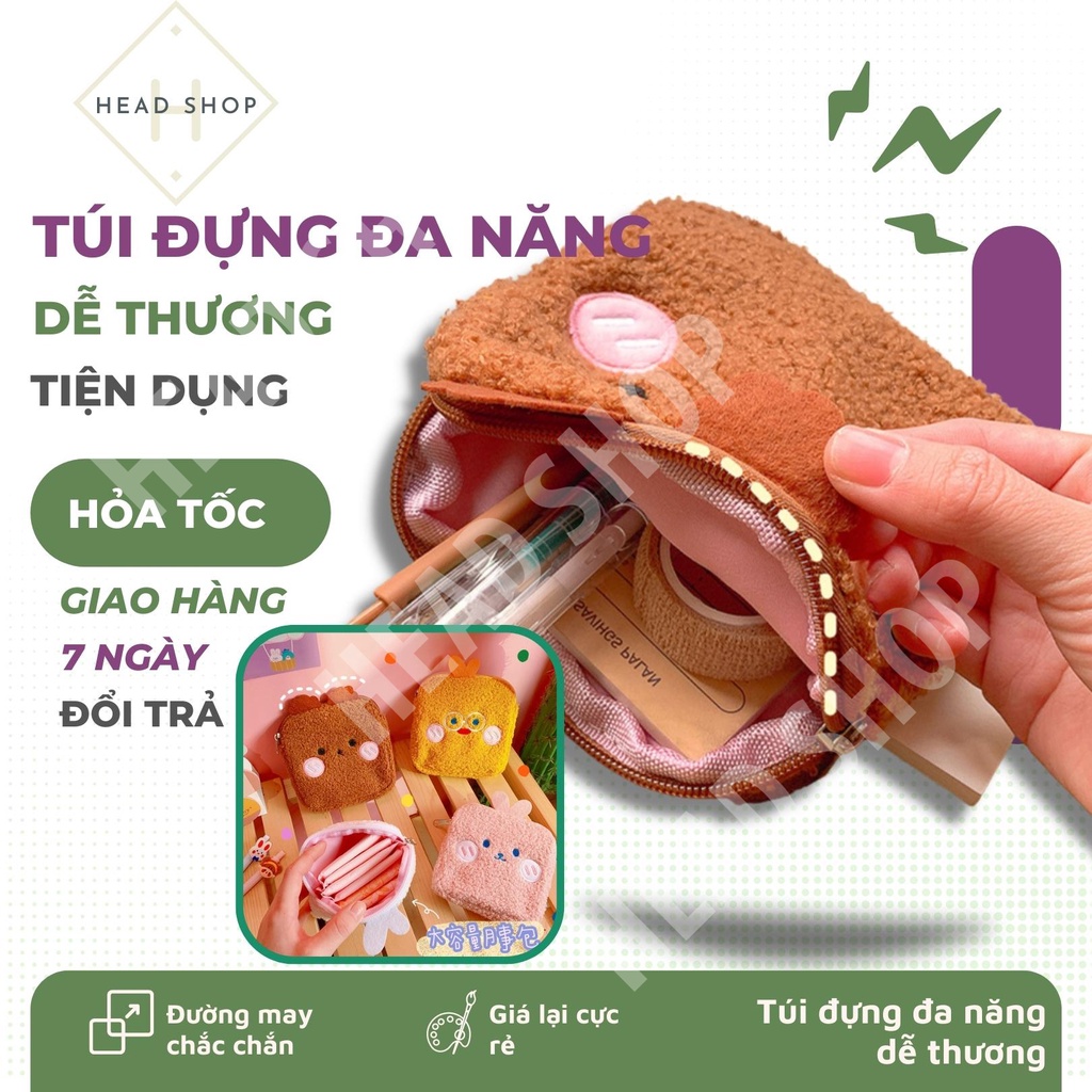 Túi Đựng Băng Vệ Sinh, mỹ phẩm, đồ cá nhân Kiểu Dáng Hàn Quốc dễ thương nhỏ gọn Cho Nữ 14*14CM SH125 Head shop