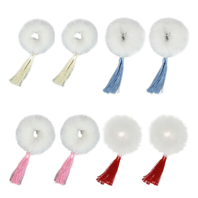 Dây Cột Tóc Lông Nhung Co Giãn Phong Cách Lolita Giá Đỡ