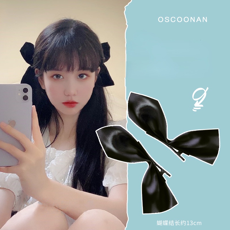 Kẹp Tóc Nơ Đen Xinh Xắn Hợp Thời Trang Cho Bé Gái