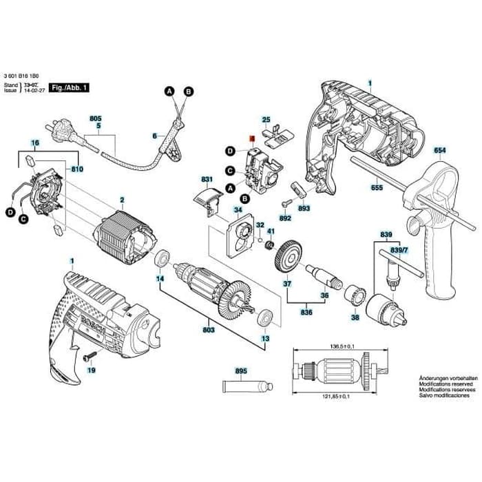 Bosch Công Tắc Gsb / Gbm 10 Re, Gsb / Gbm 13 Re Gbm 350 Chính Hãng