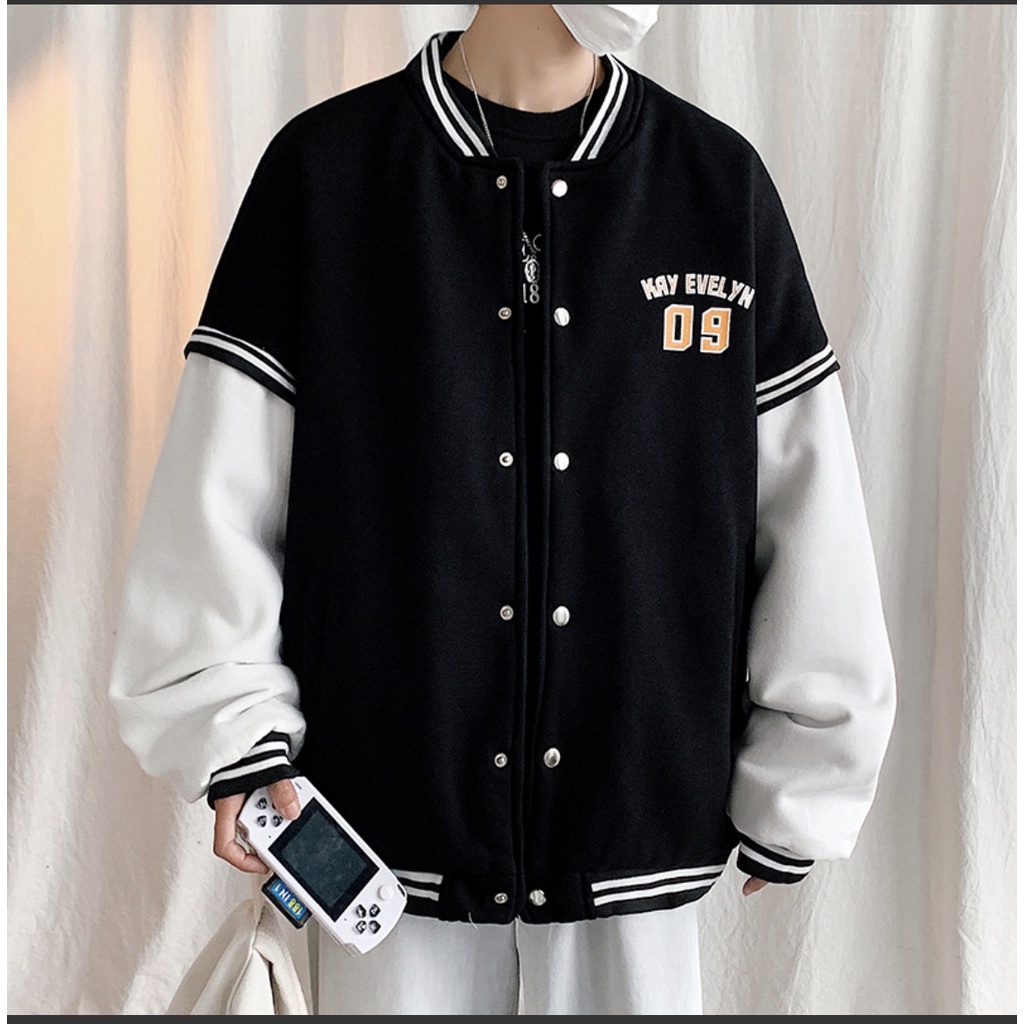Áo khoác bomber nam nữ, Áo khoác bomber nữ phối tay 09 nam nữ siêu xinh