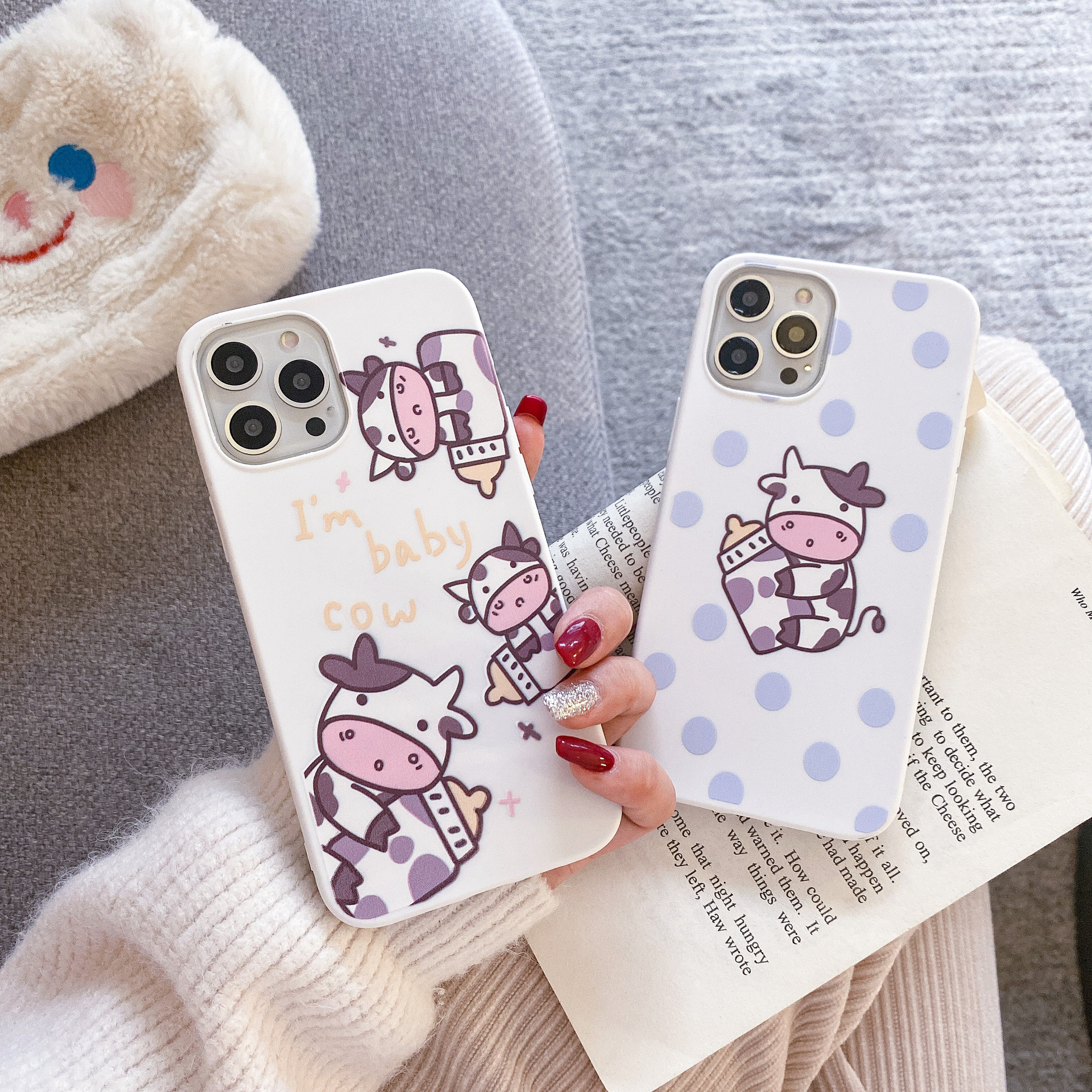 Cartoon Japanese and Korean Milk Bottle Is Suitable for IPhone 12 / 11pro Case, 6plus Soft TPU, Apple 7 / 8 / XS / 6 V Ỏ, Bao & Ố P L Ư Ng