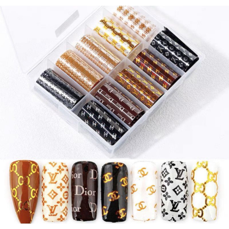 Set foil dán móng , foil nail họa tiết trang trí móng