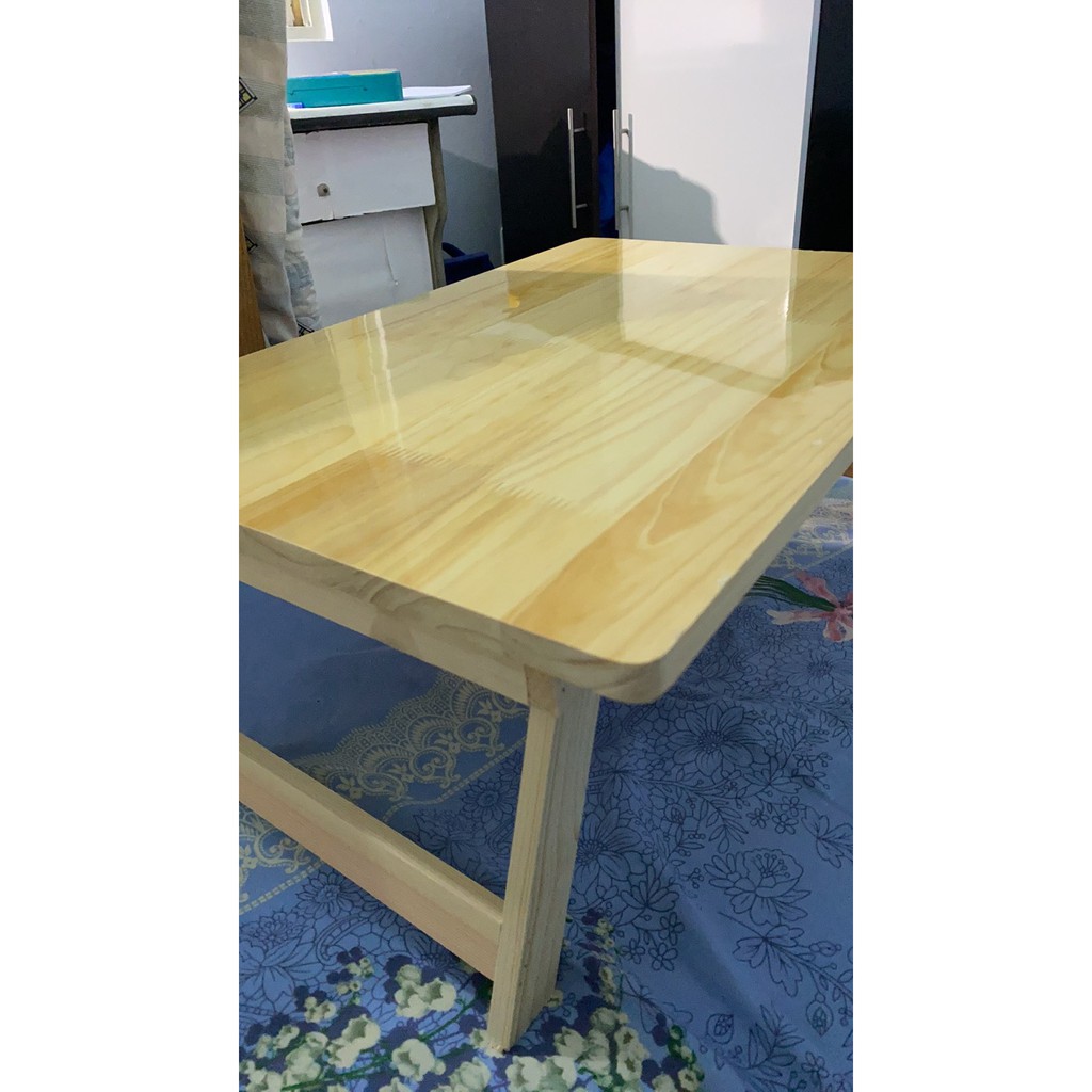 Bàn gấp gọn mini gỗ tự nhiên, bàn gỗ đa năng chân xếp 40x60cm