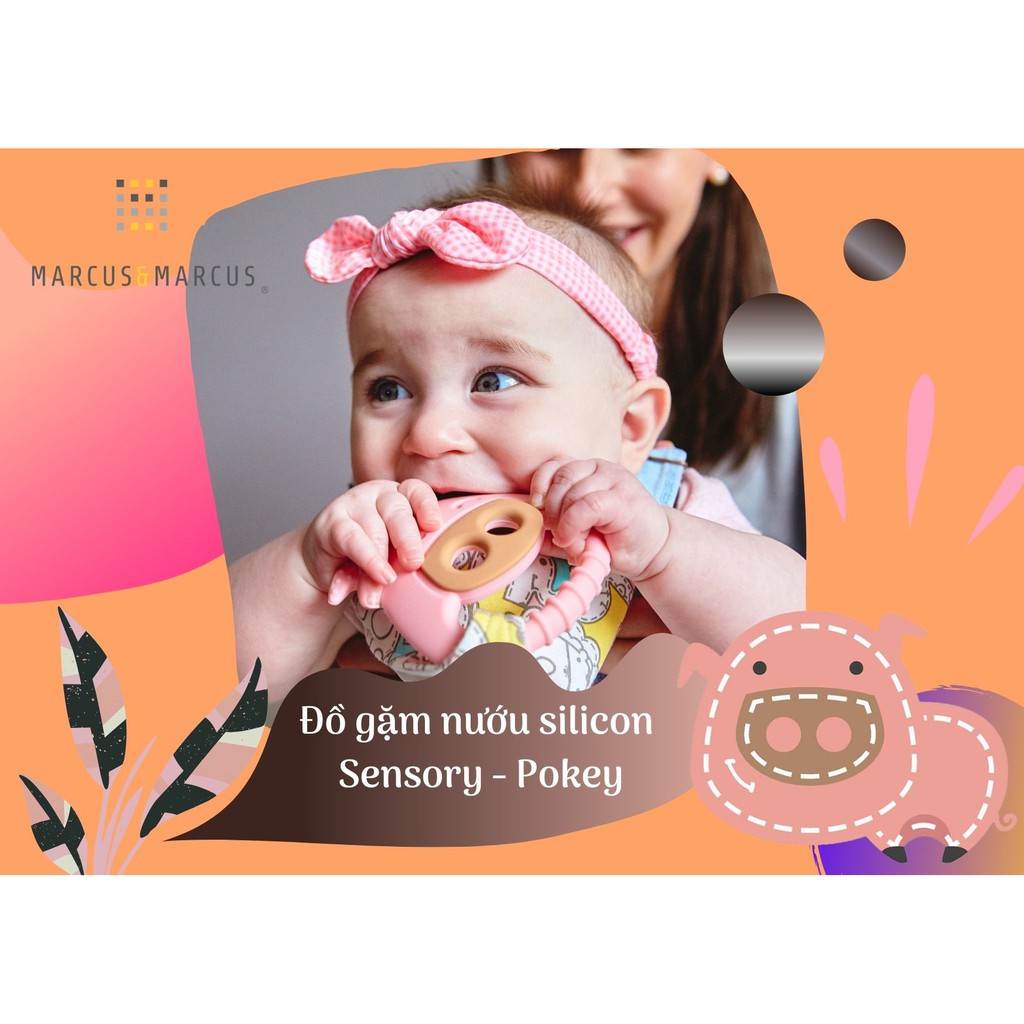 Đồ gặm nướu silicon cho bé Sensory Marcus &amp; Marcus, từ 6 tháng - Pokey