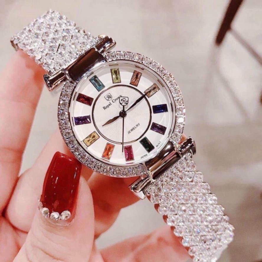 Đồng hồ nữ Royal crown Đính đá siêu đẹp + Full Hộp & Pin mẫu mới nhất  2021