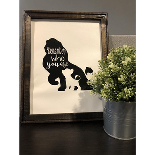 Tranh gỗ handmade - Lion King | Remember Who You Are - Decor phong cách vintage- Trang trí bàn làm việc