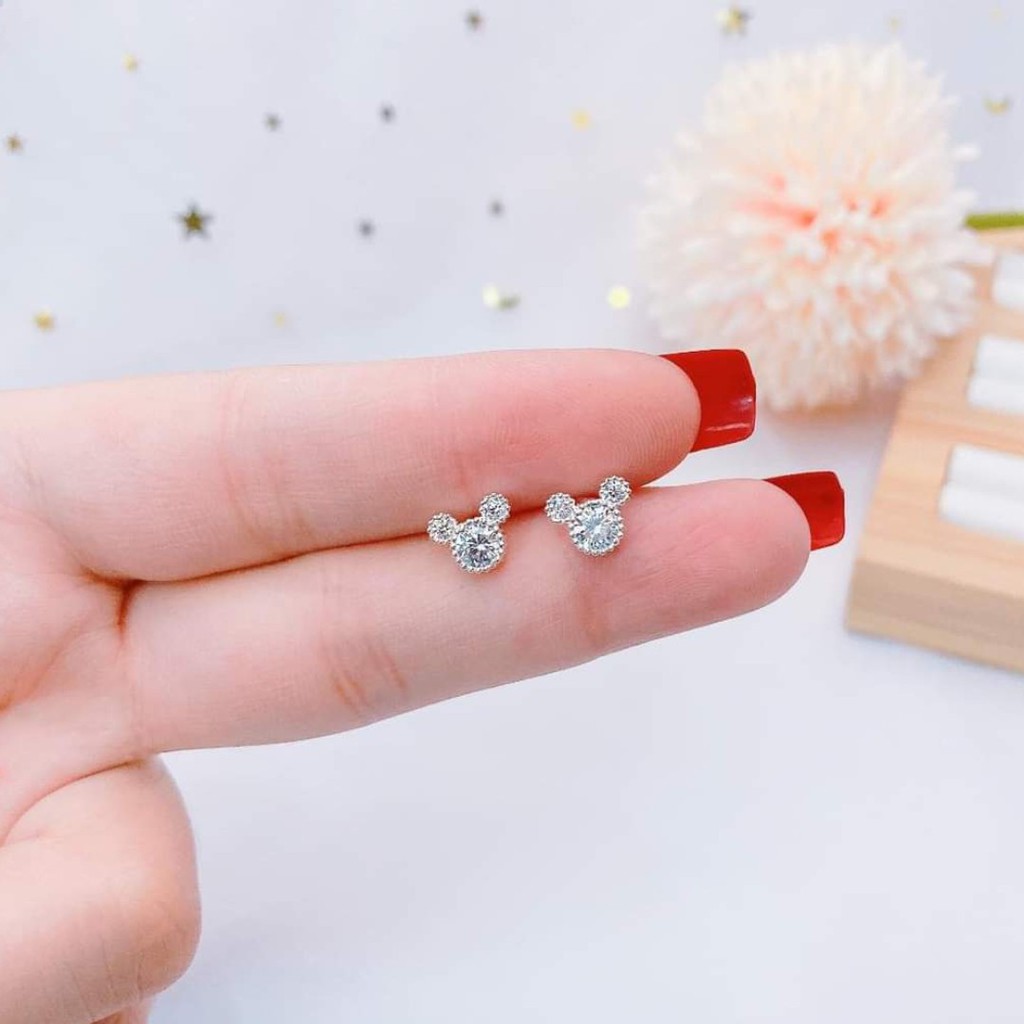 Bông tai bạc ý DaLiA Jewelry đủ loại cực xinh, nạm đá tấm chuẩn bạc S925, bông tai trăng khuyết, 5 cánh, hình thỏ